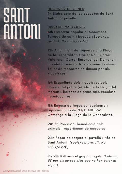 Tírig celebra Sant Antoni con un programa repleto de tradición y actividades para todas las edades