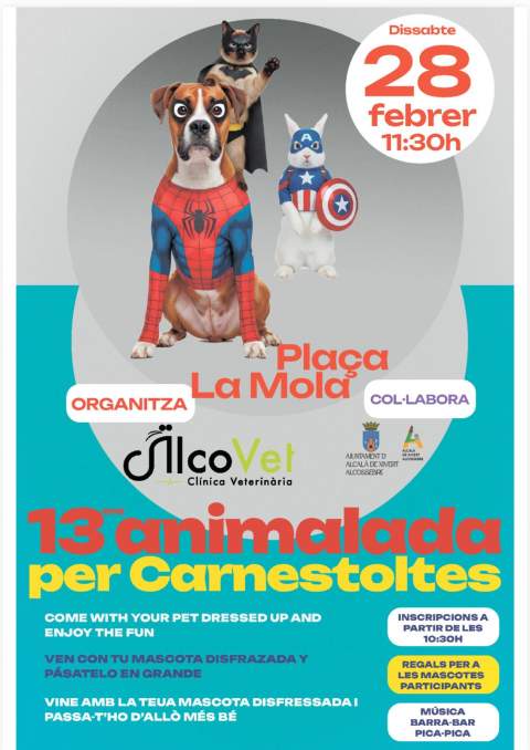 La Plaça La Mola de Alcossebre acoge el 28 de febrero la 13ª “Animalada per Carnestoltes”