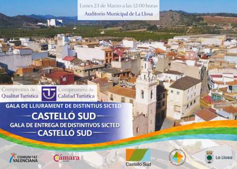 La Llosa acogerá la Gala de Entrega de Distintivos SICTED Castelló Sud