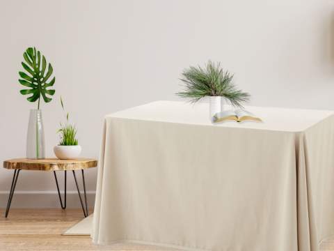 La reinvención de la falda de camilla con tejido otomán por La novena Nube