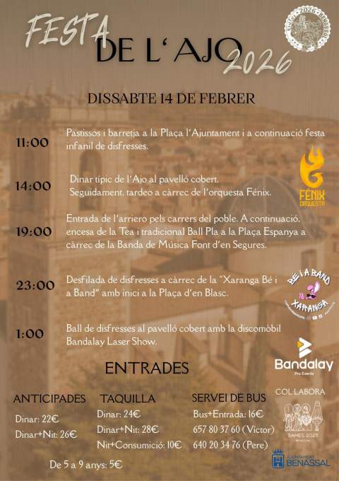 Benassal celebrará el 14 de febrero su tradicional Fiesta del Ajo, una de las citas más participativas del invierno