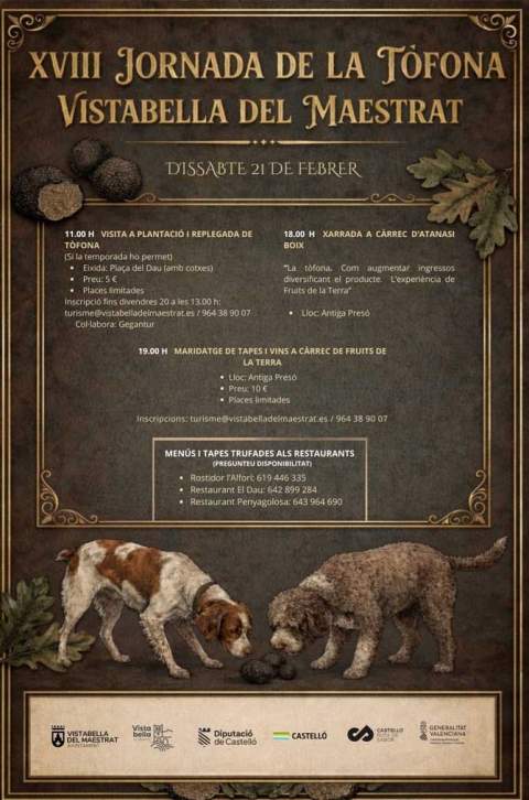 La XVIII Jornada de la Trufa convertirá Vistabella del Maestrat en epicentro del talento y la gastronomía trufera