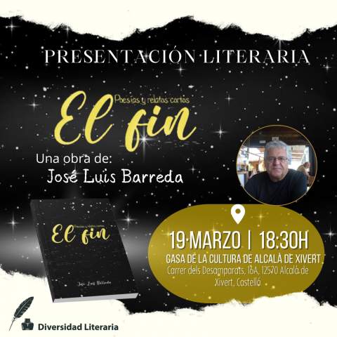 Alcalà de Xivert acogerá la presentación del primer libro de José Luis Barreda