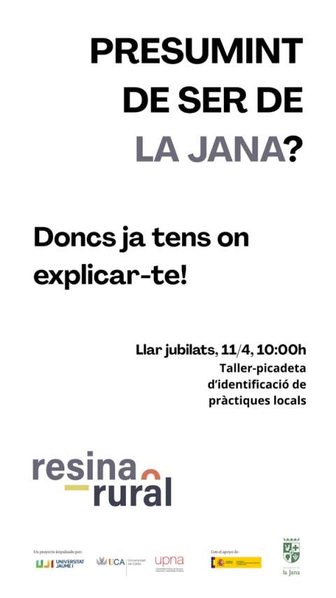 El hogar de jubilados de La Jana acoge un taller participativo del proyecto RESINA para identificar prácticas resilientes en el medio rural