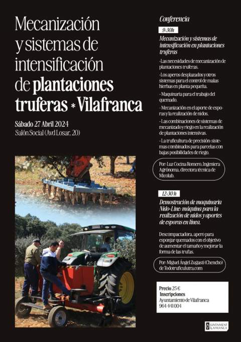 Conferencia sobre mecanización y sistemas de intensificación en plantaciones truferas en Vilafranca