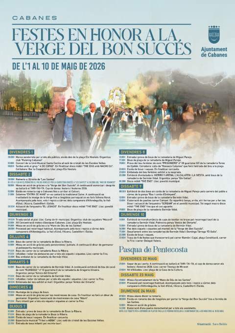 Cabanes presenta diez días de fiestas en honor a la Virgen del Buen Suceso con una completa programación