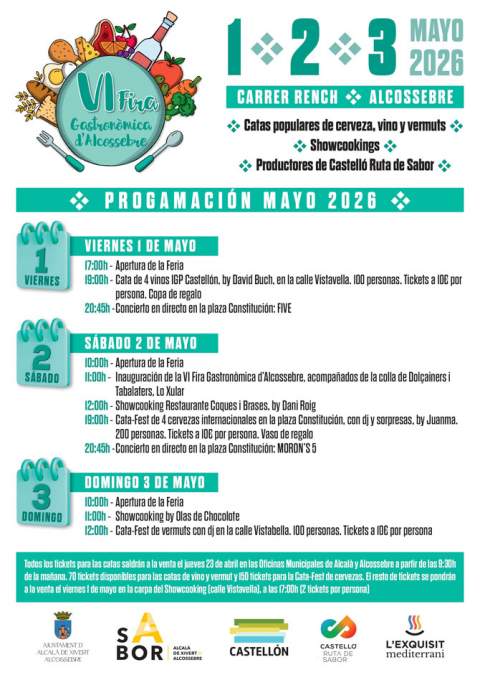 Alcossebre volverá a ser el epicentro de la gastronomía de proximidad con la VI Fira Gastronòmica