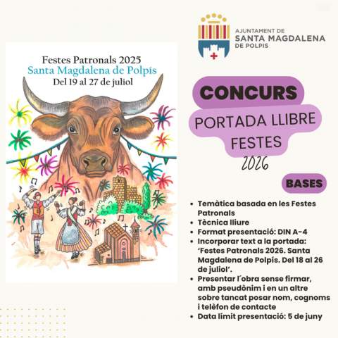 Santa Magdalena convoca el IX concurso para elegir la portada del libro de las fiestas patronales 2026