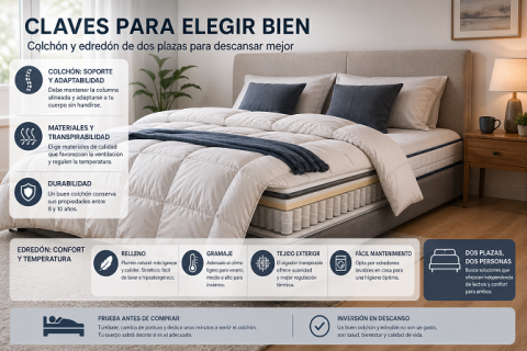 Dormir bien no es un lujo: claves para elegir un buen edredón y un colchón de dos plazas