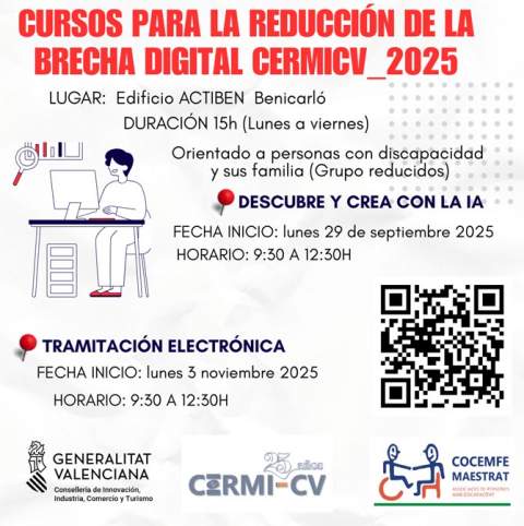 Últimas plazas para los Cursos de Brecha Digital de CERMI CV en Benicarló