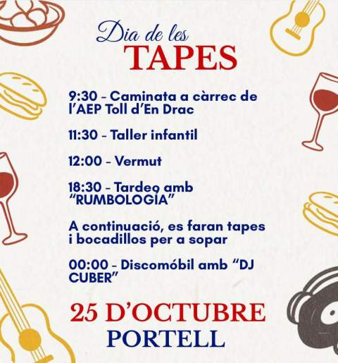 Portell celebra el Día de las Tapas con una jornada de música, gastronomía y convivencia el 25 de octubre