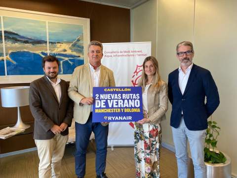 Ryanair anuncia dos nuevas rutas desde Castellón a Mánchester y Bolonia para el verano de 2026