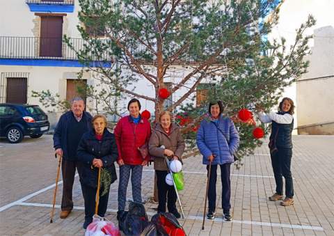 Ares estrena la Navidad con un árbol decorado con bolas artesanales tejidas por el SPAP